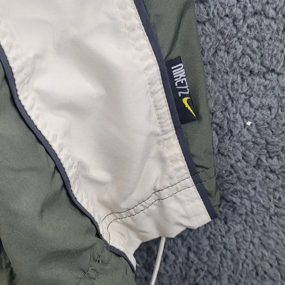 Vintage Nike 72 Jacket Green White Mens XL Windbreaker Full Zip Drawstrings Coat